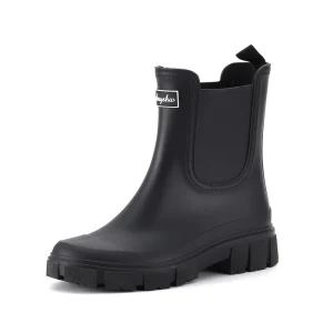 FSZ 34 New Women’s PVC Waterproof Non Slip Rain Boots Black Overshoes for All Seasons Kitchen Work