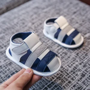 Factory 0-1 Year Old Summer Sandals for Boys Girls Baby Shoes Baby Walking Shoes Soft Soled Hook Loop Closure Breathable