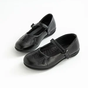 Factory Children Mary Jane Light Weight Kids Black School Shoes Student Leather Dress Shoes for Girl