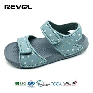 Factory Custom Anti Slip Kids EVA Sandals Comfortable Athletic Casual Toddler Hook Loop Strap Beach Water Shoes
