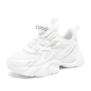 Factory Custom Back to School Shoes OEM Logo Comfort Breathable Mesh White Kids Student Shoes