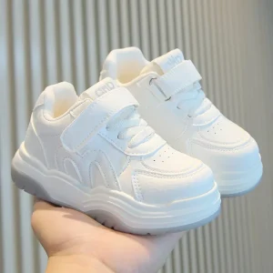 Factory Custom Children’s School Anti-slip Sole Casual Shoes Kids Running Thick-soled Velcro Sports Shoes