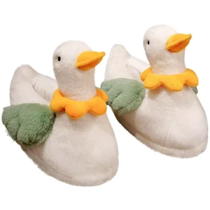 Factory Custom Cute Duck Plush Slippers Manufacturer Yellow Duck Shaped Winter Plush Slipper OEM Available