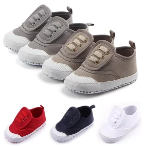 Factory Custom Durable Canvas and Cotton Insole Baby Shoes for Boys and Girls Unisex Light and Soft School Shoes