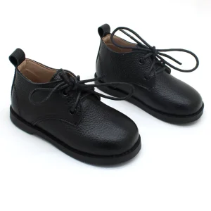 Factory Custom Genuine Leather School Shoes Black Boys