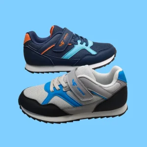 Factory Custom Kids Casual Sneakers Velcro Breathable Mesh Children Sports Shoes