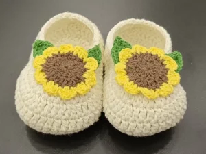 Factory Custom LOGO New Design Cute Handmade Crocheted Newborn Baby Step Shoes Crochet Soft Cotton Shoes for Baby