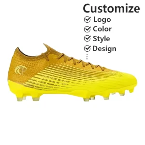 Factory Custom Oem Short Spikes Leather Football Cleats Lightweight Breathable Soccer Cleats