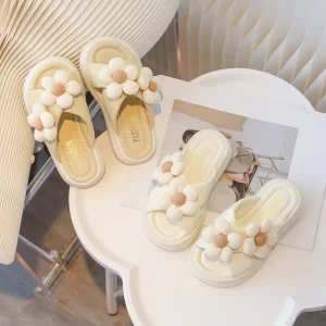 Factory Custom Open Toe Outdoor Flower Design Slippers New Styles Breathable slippers for Girls