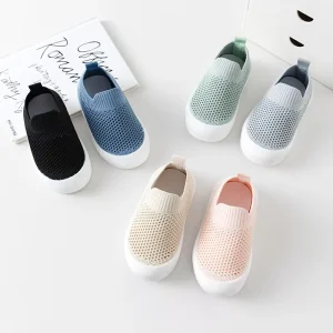 Factory Custom Service Rubber Soles Kids Shoes Socks Cotton Non-slip Floor Woven Baby Boy Girl School Shoes
