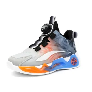 Factory Custom Sneakers for Kids Rotate Button Outdoor Casual Fashion Children Sport Shoes