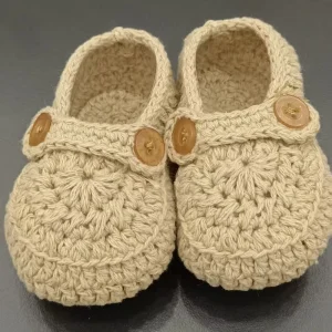 Factory Customized LOGO 100% Cotton Toddler Baby Boys Handmade Knitted Crochet Shoes for Your Business