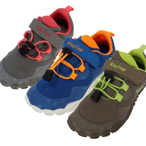 Factory Direct Children Sports Shoes Breathable Mesh Hook and Loop Elastic Band Easy on Off Foot Shaped Kids Barefoot Shoes