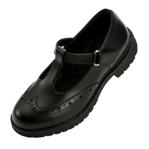 Factory Direct Fashionable Black British Style Kids Dress Shoes With Star Hollow Carving Brogue Stitching for Daily Wear
