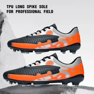 Factory Direct Football Cleats Long Stud Anti Slip Sole Unisex PU Upper Custom Logo OEM Pro Soccer Shoes for Men Women