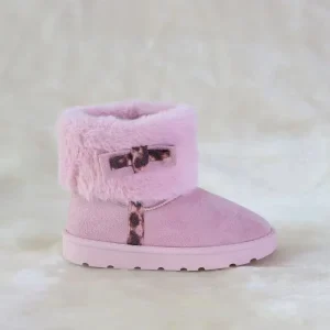 Factory Direct High Quality Children’s Winter Warm Soft Comfortable Pink Suede Snow Boots With Plush for Kids and Toddlers