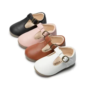 Factory Direct Children Outdoor Ballet Flat Shoes Mary Jane for Girls School Party PU Leather Bowknot Kid Shoes Girl