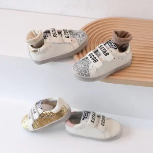 Factory Direct Lightweight Velcro Sneakers Trendy Star Pattern Dirty Shoes for Children Daily Outdoor Wear
