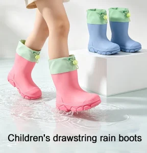 Factory Direct PVC Kids Rain Boots Waterproof Non Slip Lightweight Multi Color with Soft Sole for Beach Pond Outdoor Play