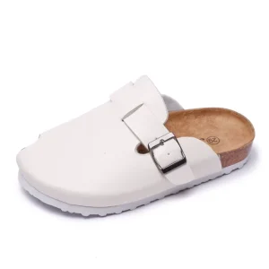 Factory Direct Sale Kids Leather Slide Sandals Children Summer Beach Indoor Outdoor Cork Slippers Boys Girls Toddler