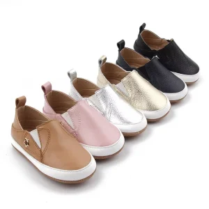 Factory Direct Sale Slip On Genuine Leather Baby Soft Sole Sneakers Casual Shoes For 0-3 Years Boy Girl
