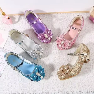 Factory Direct Sales Children’s High Heels Fashionable Piano Catwalk Performance Shoes for Wedding