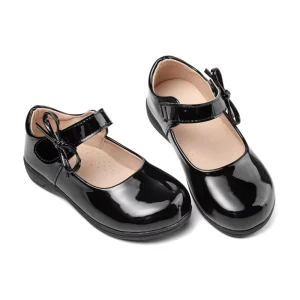 Factory Direct Supply Black Leather School Campus Shoes for Children Girls School Shoes Kids Flats Party Princess Dress Shoes