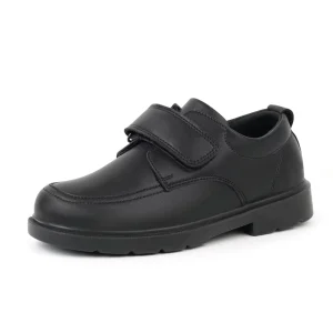 Factory Fashion Black British Style Slip-On Lightweight Breathable Boys Loafers PU Leather Insole for Kids School Suit