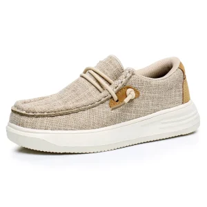 Factory Fashion Breathable Woven Slip on Beige With Shock Absorbing Sole for Kids Versatile Party