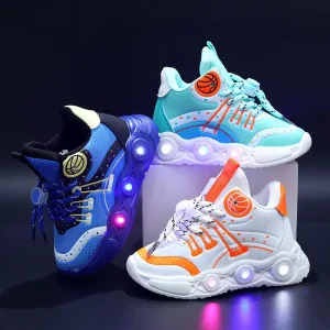 Factory Kids Shoes Light Led Children Sports Shoes PU Material Casual Light Shoes Sneakers for Kids