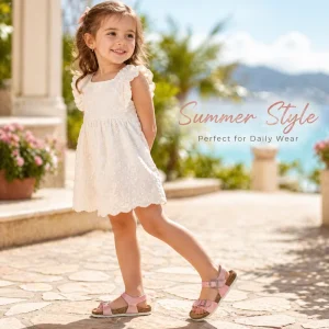 Factory Kids Summer Sandals Glitter Design Cork Children Shoes Bulk