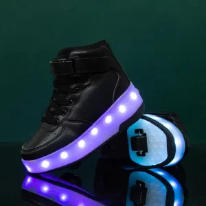 Factory Latest Fashion Dual Wheels Roller Skating Shoes for Sale Kids Roller Skate Shoes with LED Light