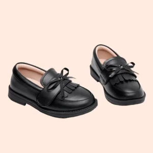 Factory Leather Formal Uniform Shoe Kids Teenager Durable Anti Slip Children Student School Black Shoes