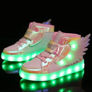 Factory Led Light up Shoes Children Kids Shining and Flashing Glitter Girls Shoes Sneaker USB Charging Luces De Zapato