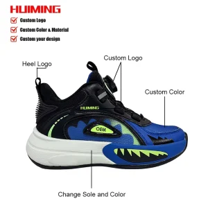 Factory ODM Mesh Rotating Buckle Children’s Sports Sneakers Kids Shoes Boys