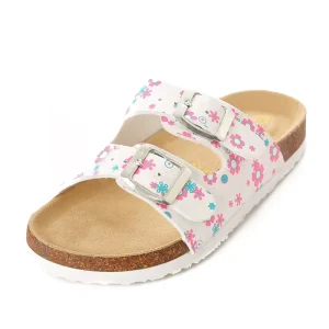 Factory OEM Big Kids Teenager Girls Sandals With Memory Foam Cushion Summer EVA PU Micro Suede Felt Outdoor Styles