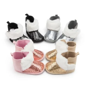 Factory OEM Infant Boots Winter Warm Chic Children Outdoor Shoes Cute Baby Girl Children Winter Boots Smooth PU Toddler Boots