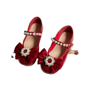Factory Price New Arrival Fashionable Popular PU Leather Flat Girls Ballet Bow knot Shoes