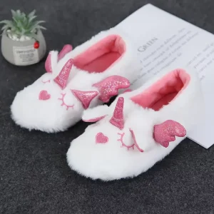 Factory Supply Cute Cartoon Animal Plush Slippers for Kids Winter Home Stuffed Fur Slipper for Children
