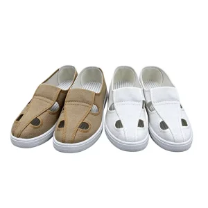 Factory Supply Men’s Low Top Canvas Dust Free Four Hole Breathable Anti Static Work Shoes For Workshop