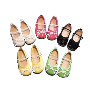 Factory Supply Shoes Kids Girl Anti-slip Pu Kids Flat Dress Shoes for Girls