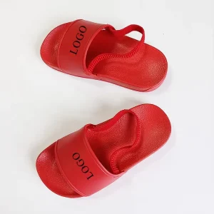 Factory Unisex Custom Flat Sandals Red Kids Slide Soft Toddler Shoes for Boys and Girls Waterproof Pvc Slippers