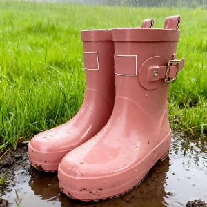 Factory Waterproof Rubber Rain Boots Mud Gumboots Buckle Boots for Kids