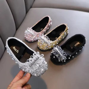 Fall New Baby Girls Princess Diamond Single Shoes Dance Performance Shoes