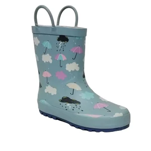 Fancy Umbrella Printed Waterproof Rain Boots for Kids Colorful Pattern Winter Wear for Children
