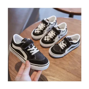 Fashion Black Toddler Walking Shoes Children Comfortable Boys Casual Footwear Walking Style Kids Canvas Shoes