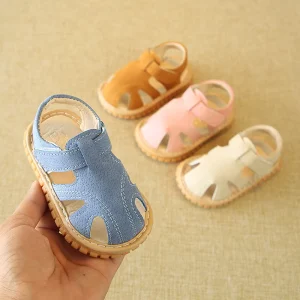 Fashion Boutique Summer Children Flat Shoes Solid Color Soft Sole Baby Boy Girl Flat Sandals