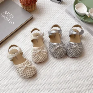 Fashion Bow Girl Princess Shoes Soft Sole Non Slip Baby Sandals Slip On Children’s for Summer