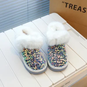 Fashion Boys and Girls Thickened Baby Snow Boots Comfortable Kids Warm Cotton Padded Shoes