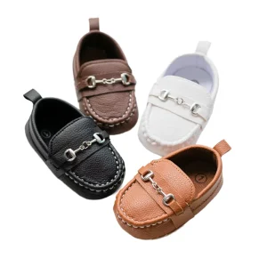 Fashion Casual Baby Boy Infant Pu Moccasins First Walker Toddler Loafer Shoes Breathable Anti Slip Cotton Outsole